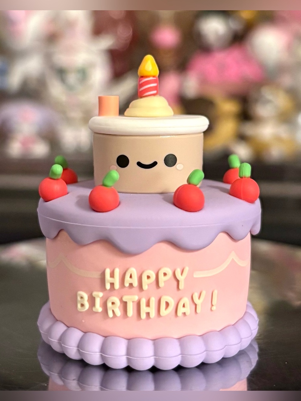 Smoko Friends Pearl Cherry Birthday Cake Series Collectible Art Figure